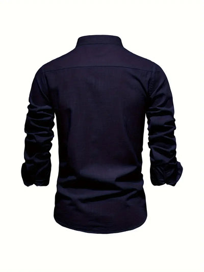 Callum - Chemise en lin pour homme | Chemise d'été légère avec patte de boutonnage classique