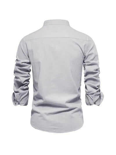 Callum - Chemise en lin pour homme | Chemise d'été légère avec patte de boutonnage classique