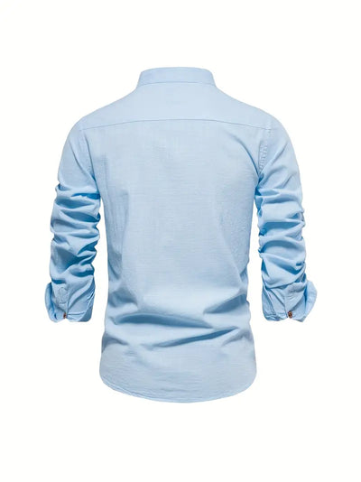 Callum - Chemise en lin pour homme | Chemise d'été légère avec patte de boutonnage classique