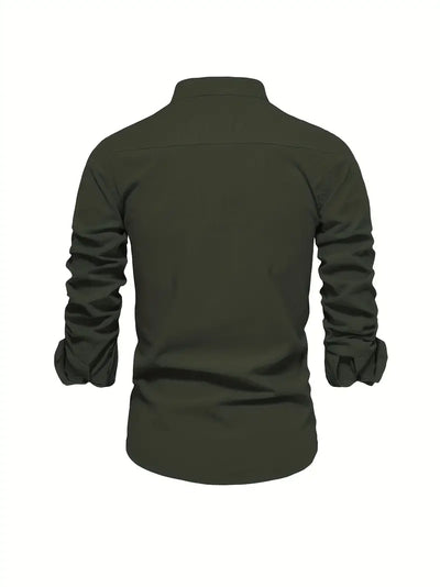 Callum - Chemise en lin pour homme | Chemise d'été légère avec patte de boutonnage classique