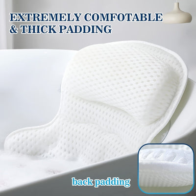 Cuscino da bagno di lusso LuxieSpa 4D - Cuscino traspirante con supporto per collo e schiena per un bagno rilassante