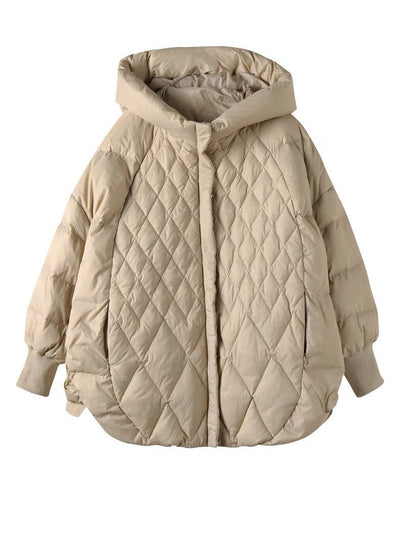 Veste zippée à capuche en duvet de canard pour dames