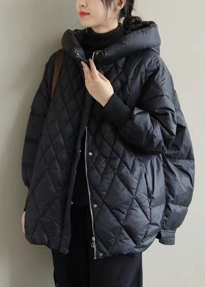 Veste zippée à capuche en duvet de canard pour dames
