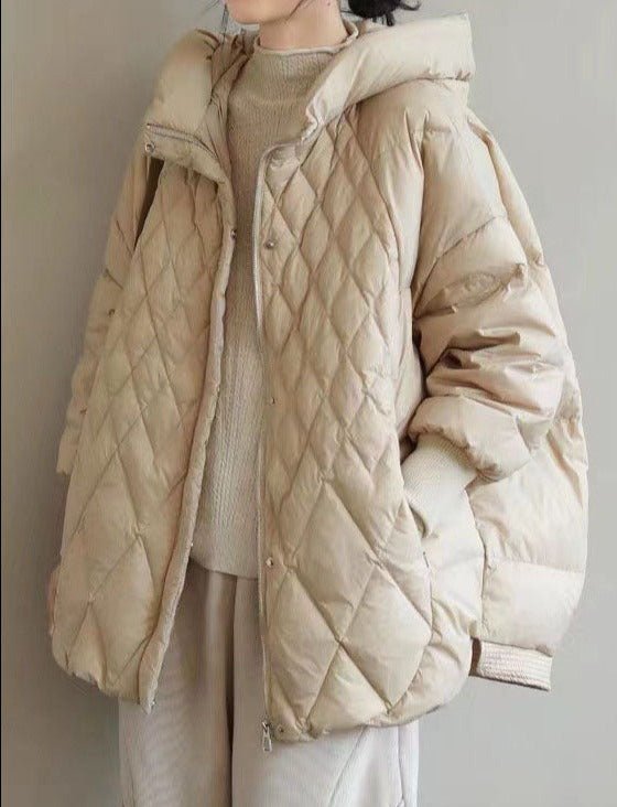 Veste zippée à capuche en duvet de canard pour dames