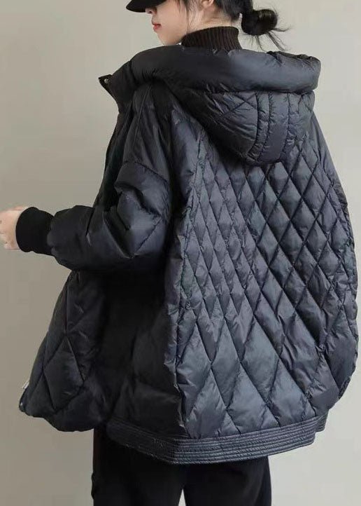 Veste zippée à capuche en duvet de canard pour dames