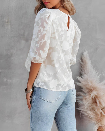 Dorothea - Chemise en mousseline de soie à manches bouffantes