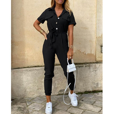 Chic Combinaison Ajustée avec Ceinture pour Femmes