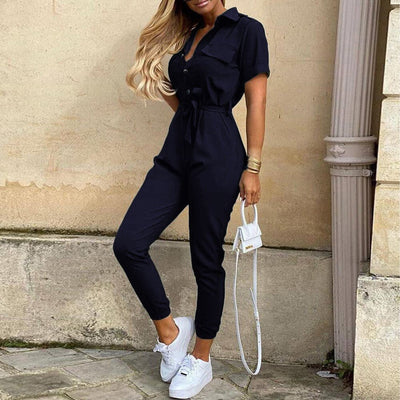 Chic Combinaison Ajustée avec Ceinture pour Femmes