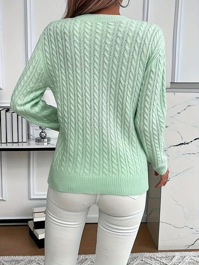 Maglione a trecce da donna: pullover morbido ed elegante per la primavera e l'autunno