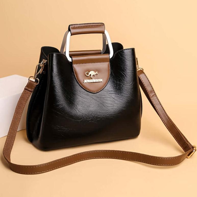 Ava Sac à main pour femmes | Élégant design bicolore | Sac à lettres en cuir