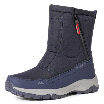 Bottes d'hiver pour femmes avec fermeture éclair latérale - Bottes de neige imperméables, antidérapantes et durables avec doublure chaude