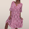 Vestido con estampado floral para mujer - Corte midi
