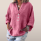 Blusa de lino mezclado para mujer - Modelo sobredimensionado casual con cierre de botones, perfecto para el otoño