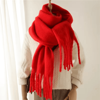 CosyCharm - Écharpe en cachemire doux avec pompons pour les chaudes journées d'hiver