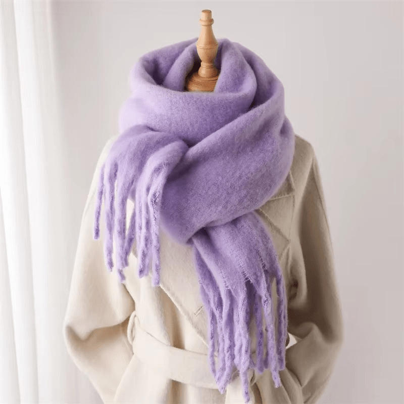 CosyCharm - Écharpe en cachemire doux avec pompons pour les chaudes journées d'hiver