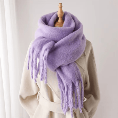 CosyCharm - Écharpe en cachemire doux avec pompons pour les chaudes journées d'hiver