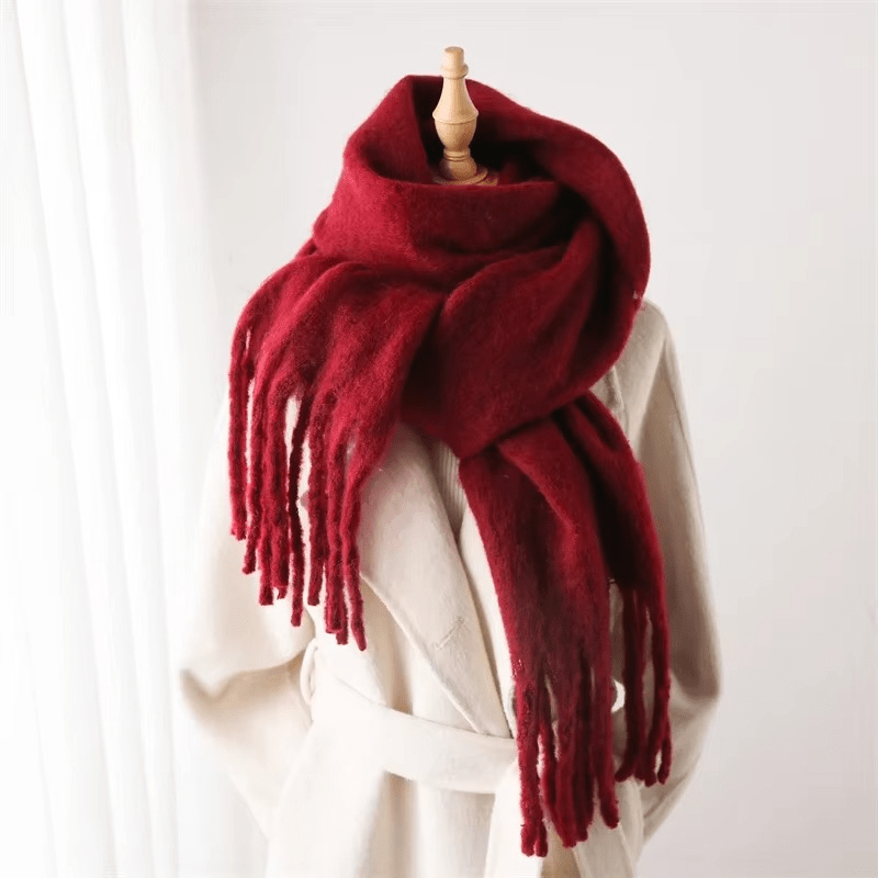 CosyCharm - Écharpe en cachemire doux avec pompons pour les chaudes journées d'hiver