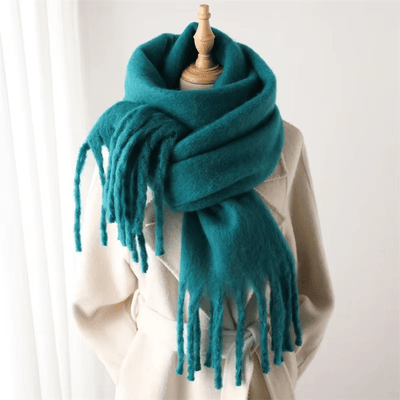 CosyCharm - Écharpe en cachemire doux avec pompons pour les chaudes journées d'hiver