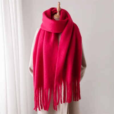 CosyCharm - Écharpe en cachemire doux avec pompons pour les chaudes journées d'hiver