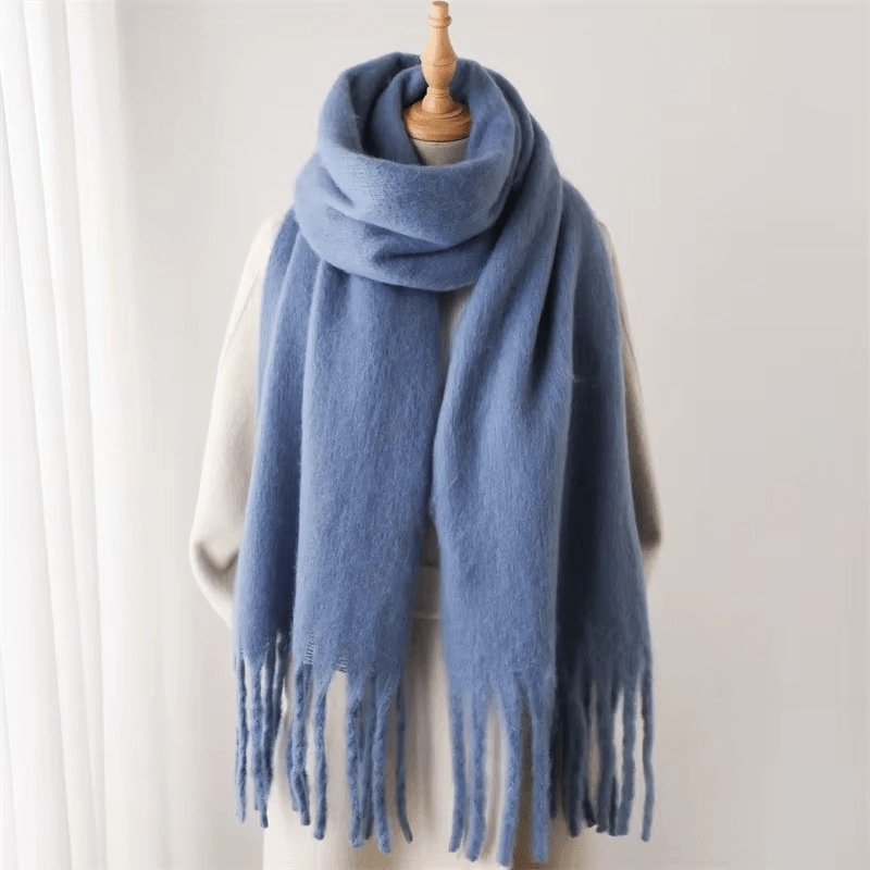 CosyCharm - Écharpe en cachemire doux avec pompons pour les chaudes journées d'hiver
