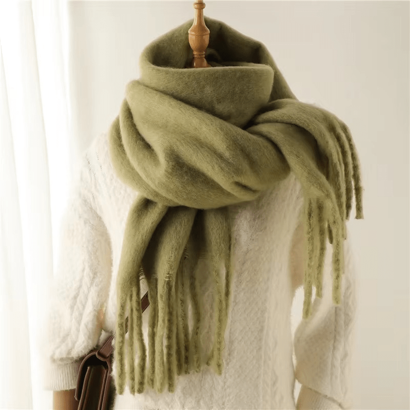 CosyCharm - Écharpe en cachemire doux avec pompons pour les chaudes journées d'hiver