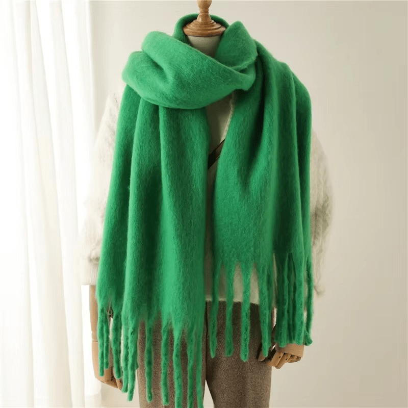 CosyCharm - Écharpe en cachemire doux avec pompons pour les chaudes journées d'hiver