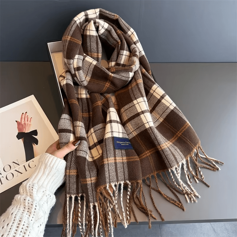 WarmElegance - Echarpe d'automne et d'hiver de créateur en cachemire doux à l'aspect pashmina
