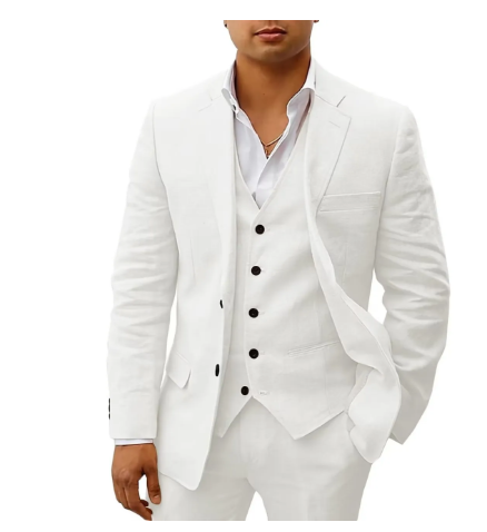Costume homme élégant 3 pièces – tenue de mariage ou cérémonie estivale