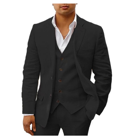 Costume homme élégant 3 pièces – tenue de mariage ou cérémonie estivale