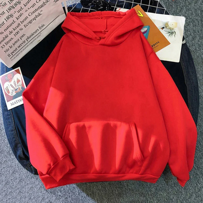 Sudadera con capucha para mujer - Corte holgado - Forro polar - Bolsillo tipo canguro - Ribetes acanalados - Estilo casual