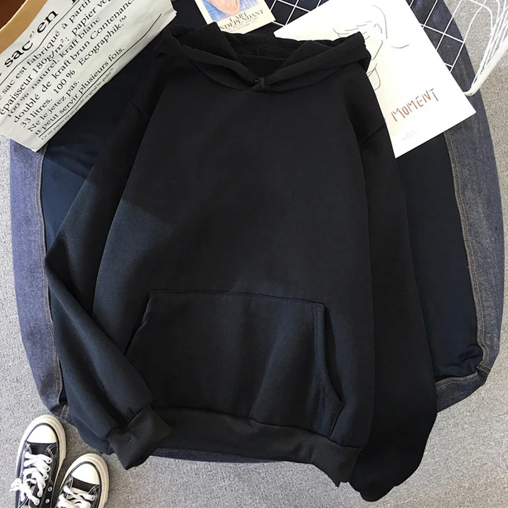Sudadera con capucha para mujer - Corte holgado - Forro polar - Bolsillo tipo canguro - Ribetes acanalados - Estilo casual