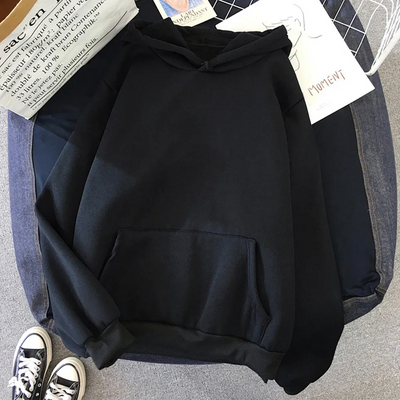 Sudadera con capucha para mujer - Corte holgado - Forro polar - Bolsillo tipo canguro - Ribetes acanalados - Estilo casual