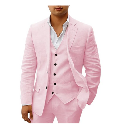 Costume homme élégant 3 pièces – tenue de mariage ou cérémonie estivale
