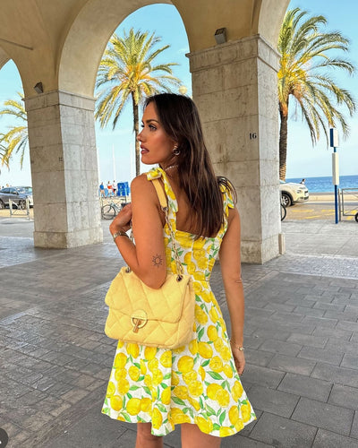 Amaya - Robe d'été imprimée citron