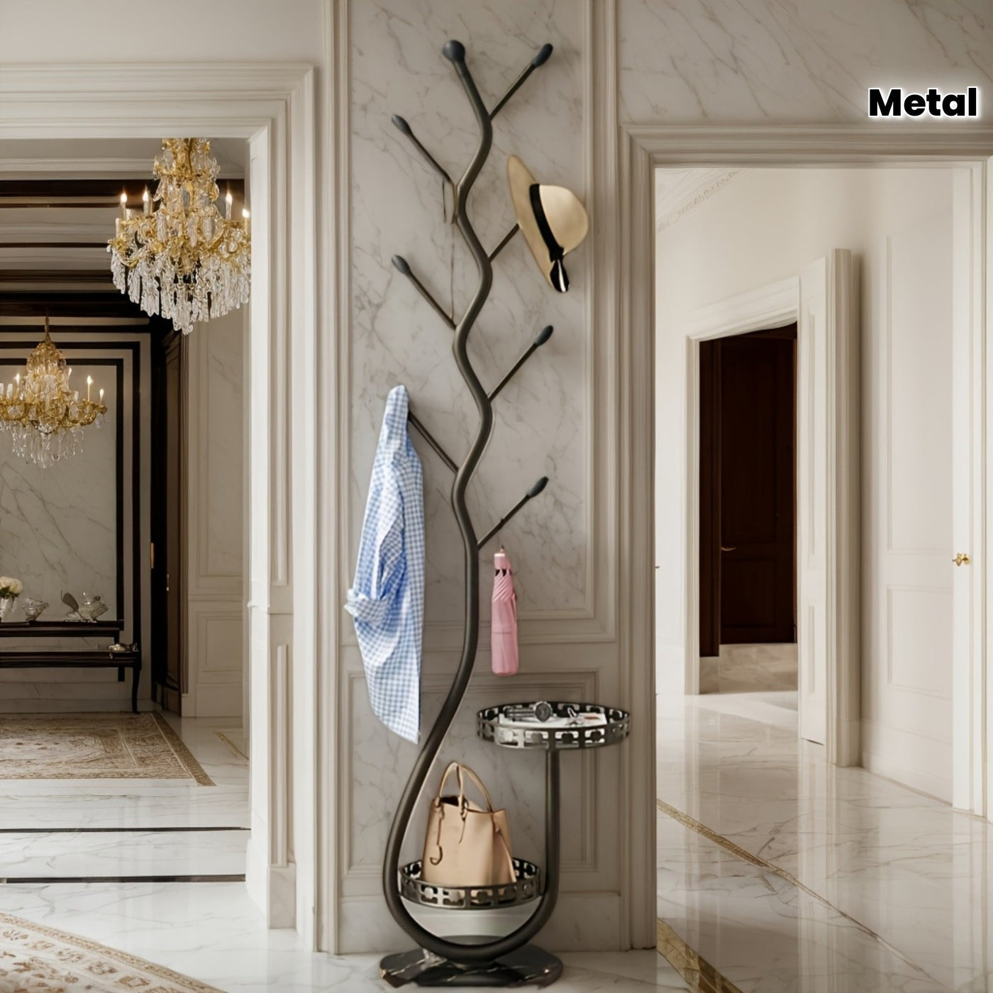 Perchero de pie BranchLine - Almacenamiento inteligente y con estilo