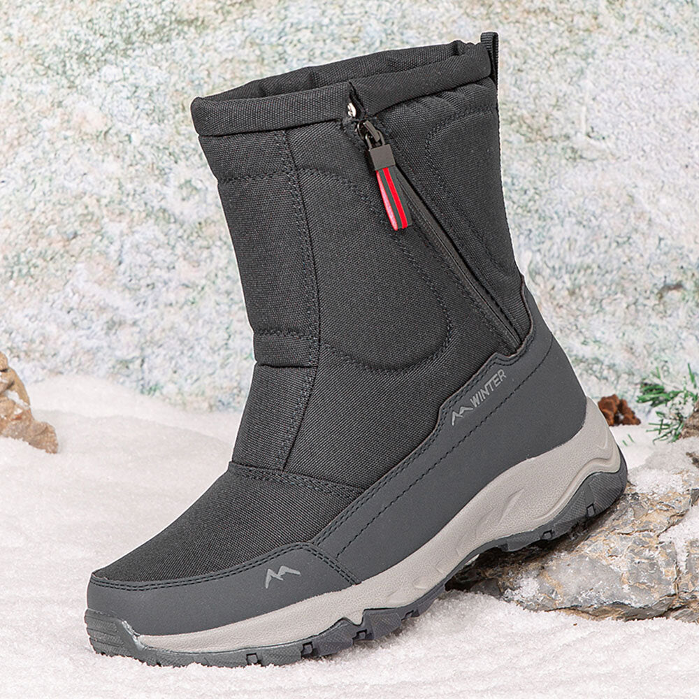 Bottes d'hiver pour femmes avec fermeture éclair latérale - Bottes de neige imperméables, antidérapantes et durables avec doublure chaude