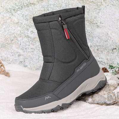 Bottes d'hiver pour femmes avec fermeture éclair latérale - Bottes de neige imperméables, antidérapantes et durables avec doublure chaude