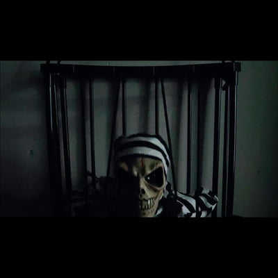 TerrorBone - Squelette hurlant animé pour Halloween - Détecteur de mouvement - Accessoire effrayant pour l'extérieur