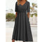 Olivia - robe midi noire simple avec poches latérales