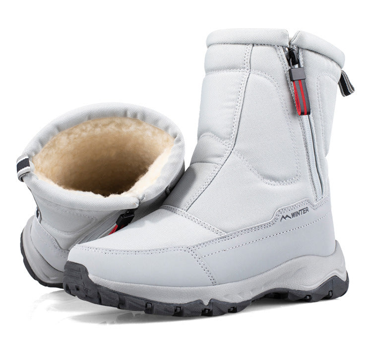 Bottes d'hiver pour femmes avec fermeture éclair latérale - Bottes de neige imperméables, antidérapantes et durables avec doublure chaude