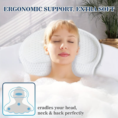 Cuscino da bagno di lusso LuxieSpa 4D - Cuscino traspirante con supporto per collo e schiena per un bagno rilassante