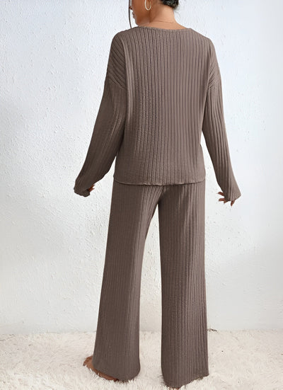 Isla | Ensemble pull-over rayé col V