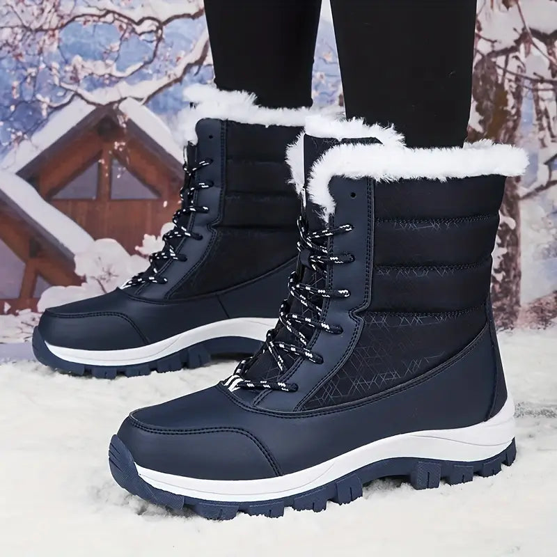 Bottes de neige imperméables pour femmes - Bottes d'hiver isolées avec semelle antidérapante