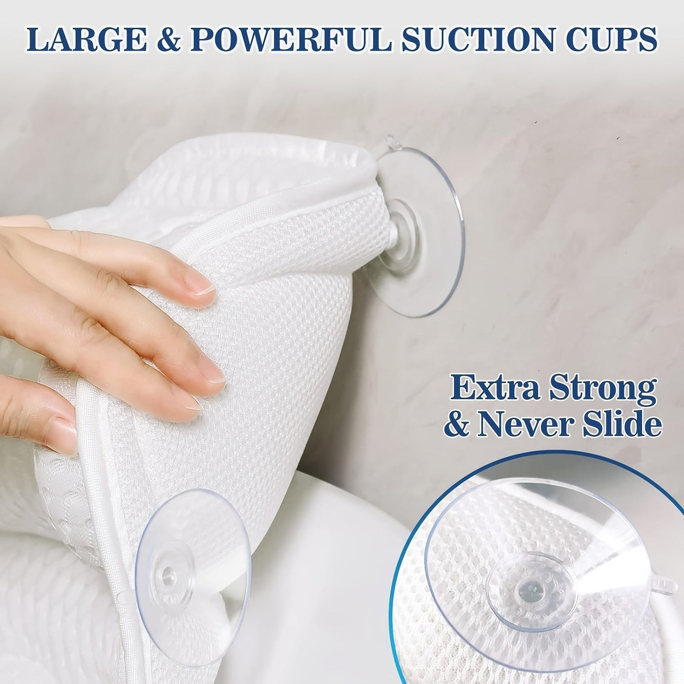 Cuscino da bagno di lusso LuxieSpa 4D - Cuscino traspirante con supporto per collo e schiena per un bagno rilassante