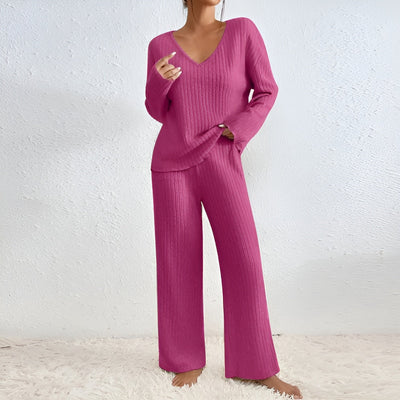 Isla | Ensemble pull-over rayé col V
