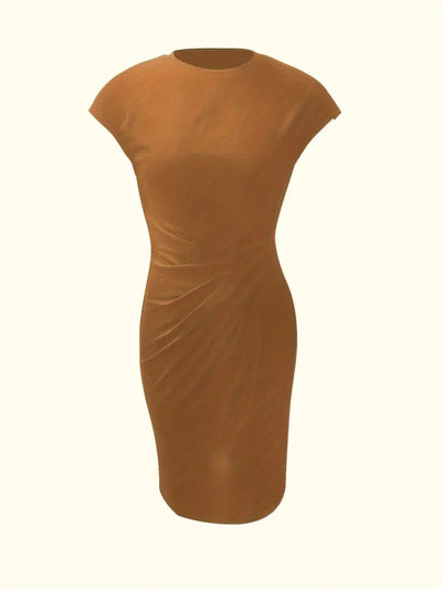 Elizabeth - robe de couleur unie avec col ras du cou