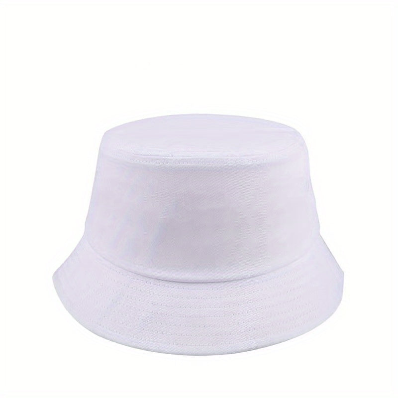 Chapeau bob blanc en coton, style décontracté, idéal pour l'été. Accessoire de mode unisexe, protection solaire, tendance et polyvalent.