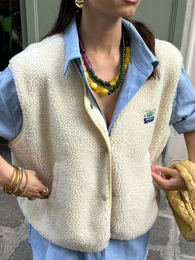 Gilet Femme Sans Manches – Boutonné, Doux et Confortable