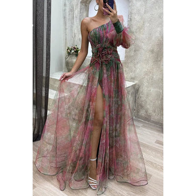 GlamoraParis® | Vêtements Tendances Femme Rosa / S (40 - 42) Amalia | Abito elegante Floreale