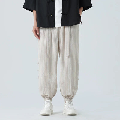 Hommes élégant pantalon d'été en coton-lin - Marcelino